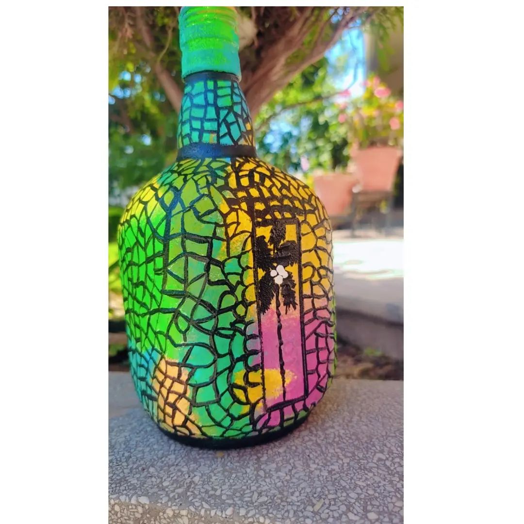 Tropical Mirage Bottle Art – “Hello Love” Collection 🌴💚🌅