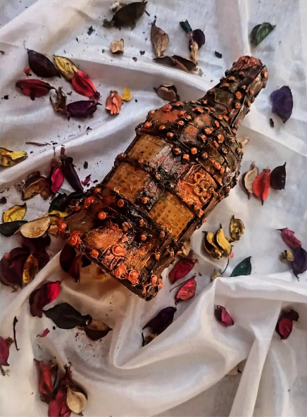 Handcrafted Vintage Calendar Bottle – Steampunk-Inspired Home Décor