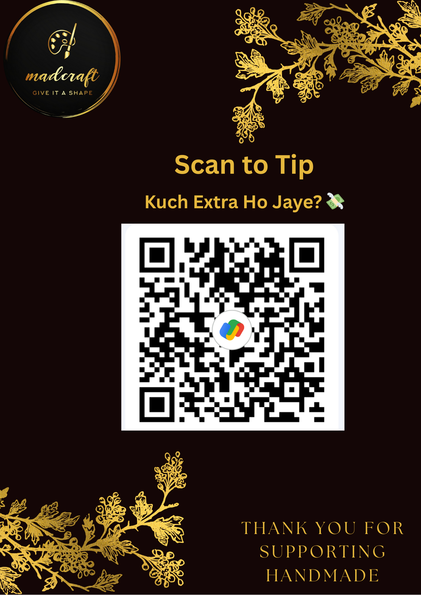 Kuch Extra Ho Jaye? 💸 - Support Handmade – Scan Here